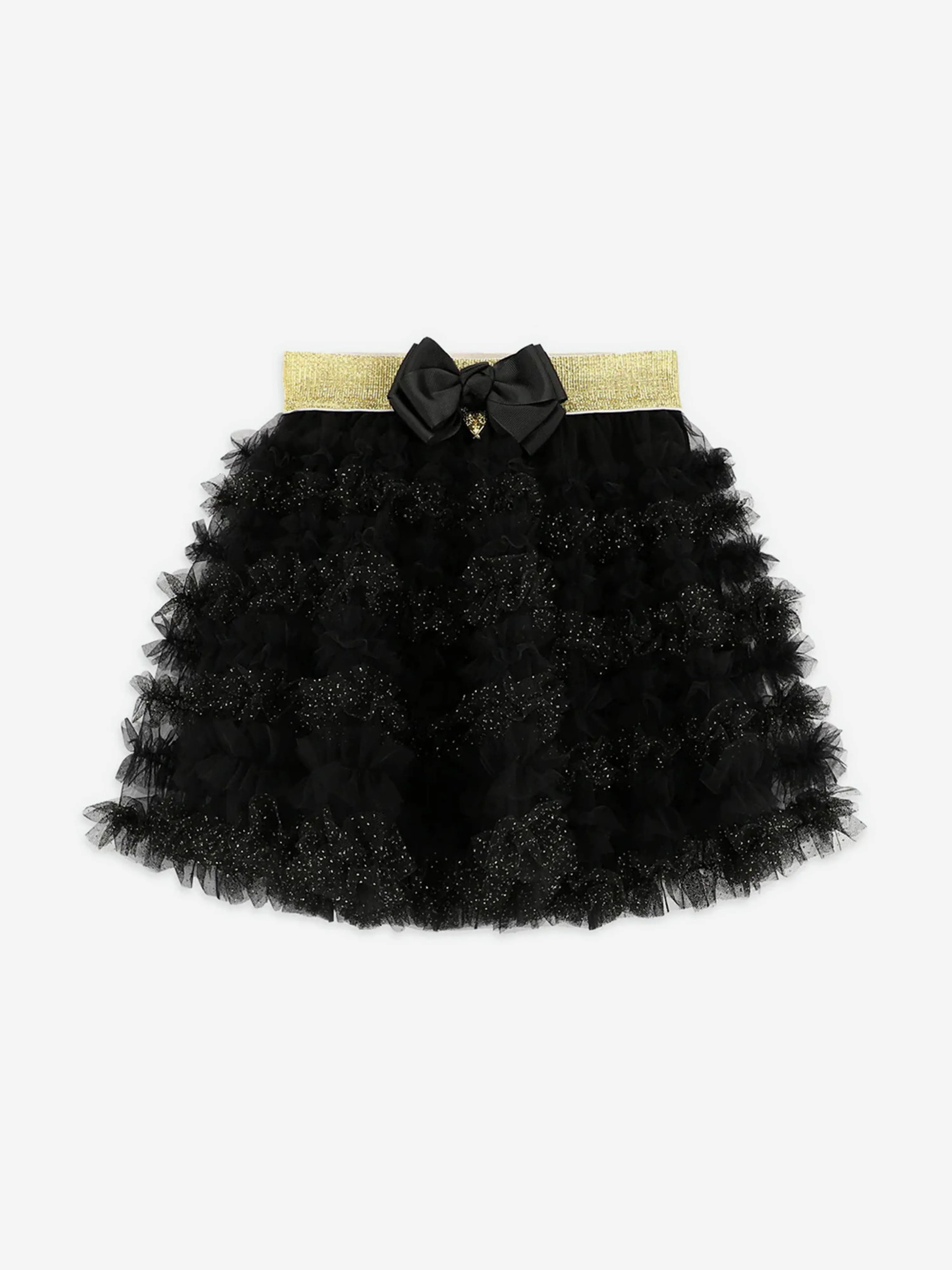 Angels Face Girls Ballroom Ruffle Skirt in Black