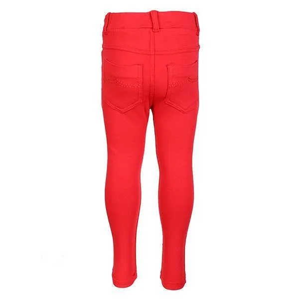 BABY GIRLS BASIC KNIT PANTS - RED