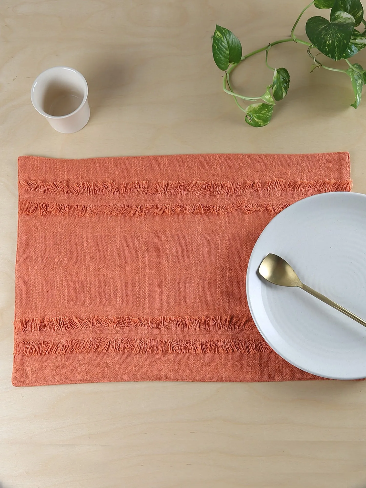 Barkheda - Set Of 2 Placemats (Rust)