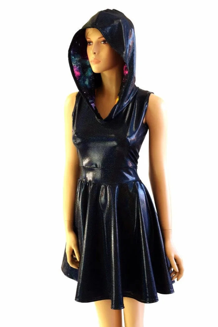 Black & Galaxy Hoodie Skater Dress