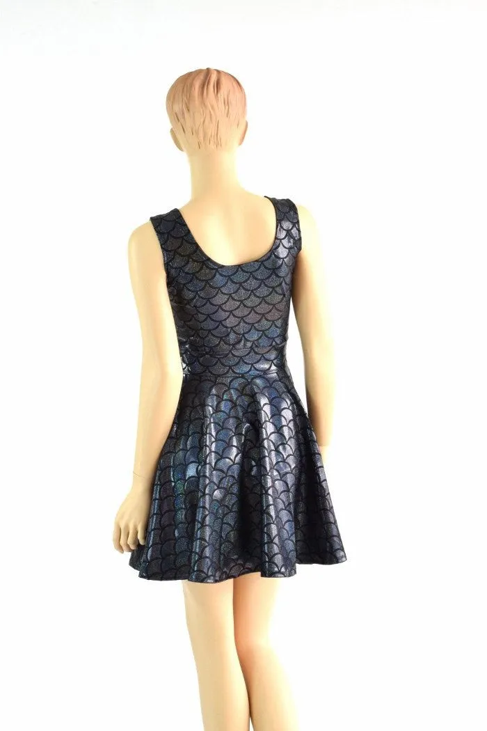 Black Mermaid Skater Dress