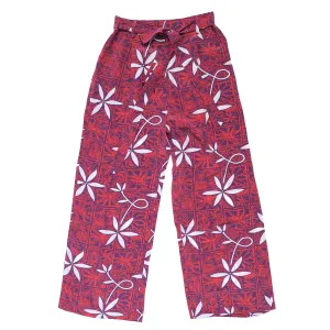 Blue Hawaii (Elastic Waist Bow Tie Pants) - Red