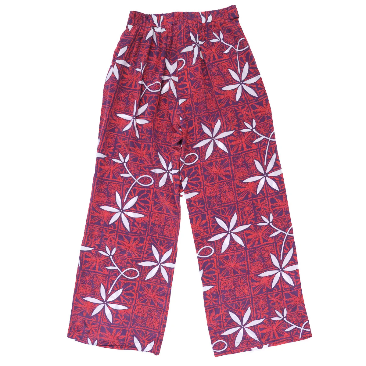 Blue Hawaii (Elastic Waist Bow Tie Pants) - Red