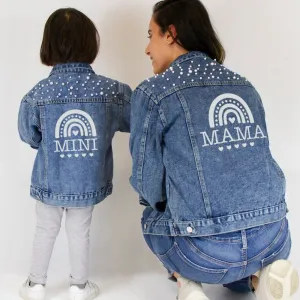 (Blue Pearl) Mama and Mini Denim Jacket