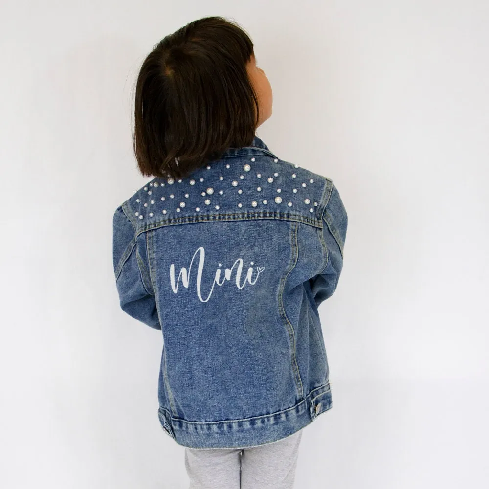 (Blue Pearl) Personalized Kid's Denim Jacket