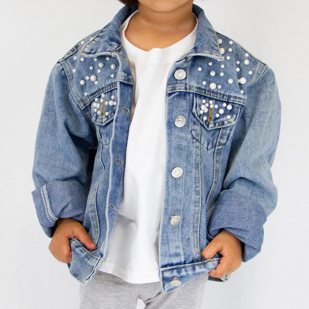 (Blue Pearl) Personalized Kid's Denim Jacket