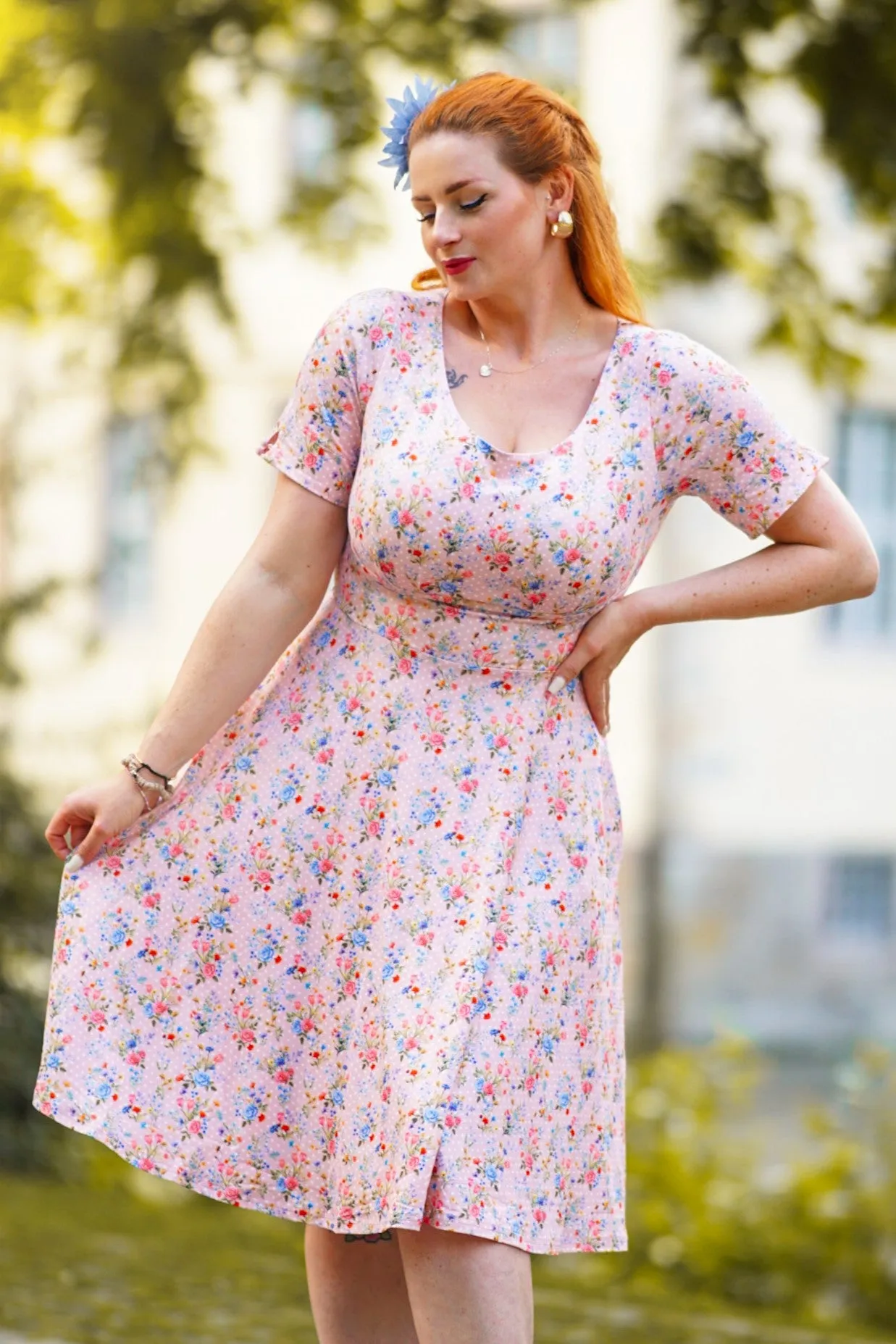 Brenda Summer Pink Meadow Dress