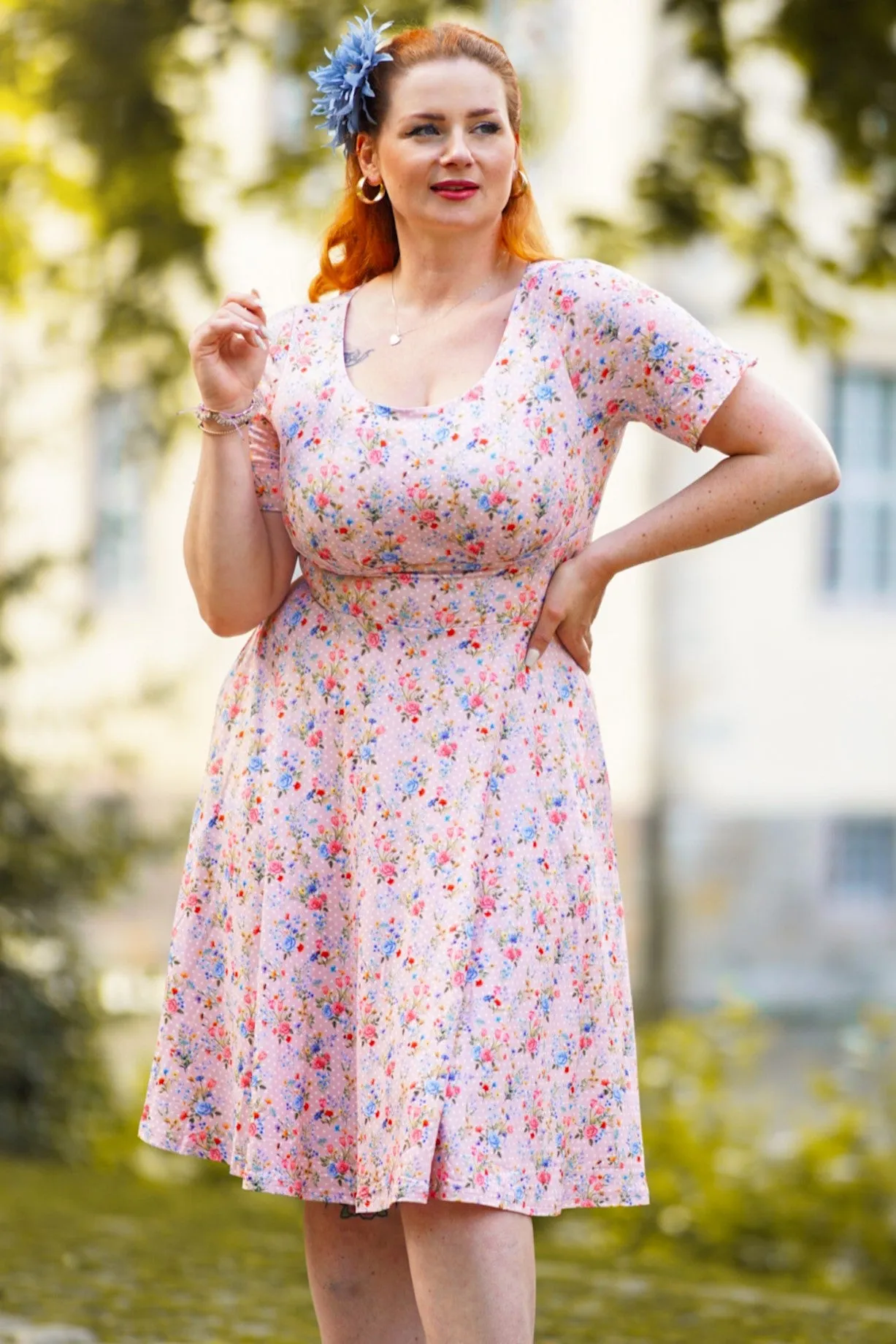 Brenda Summer Pink Meadow Dress