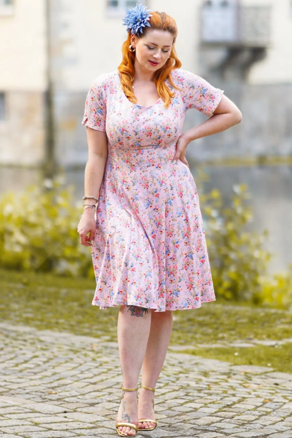 Brenda Summer Pink Meadow Dress