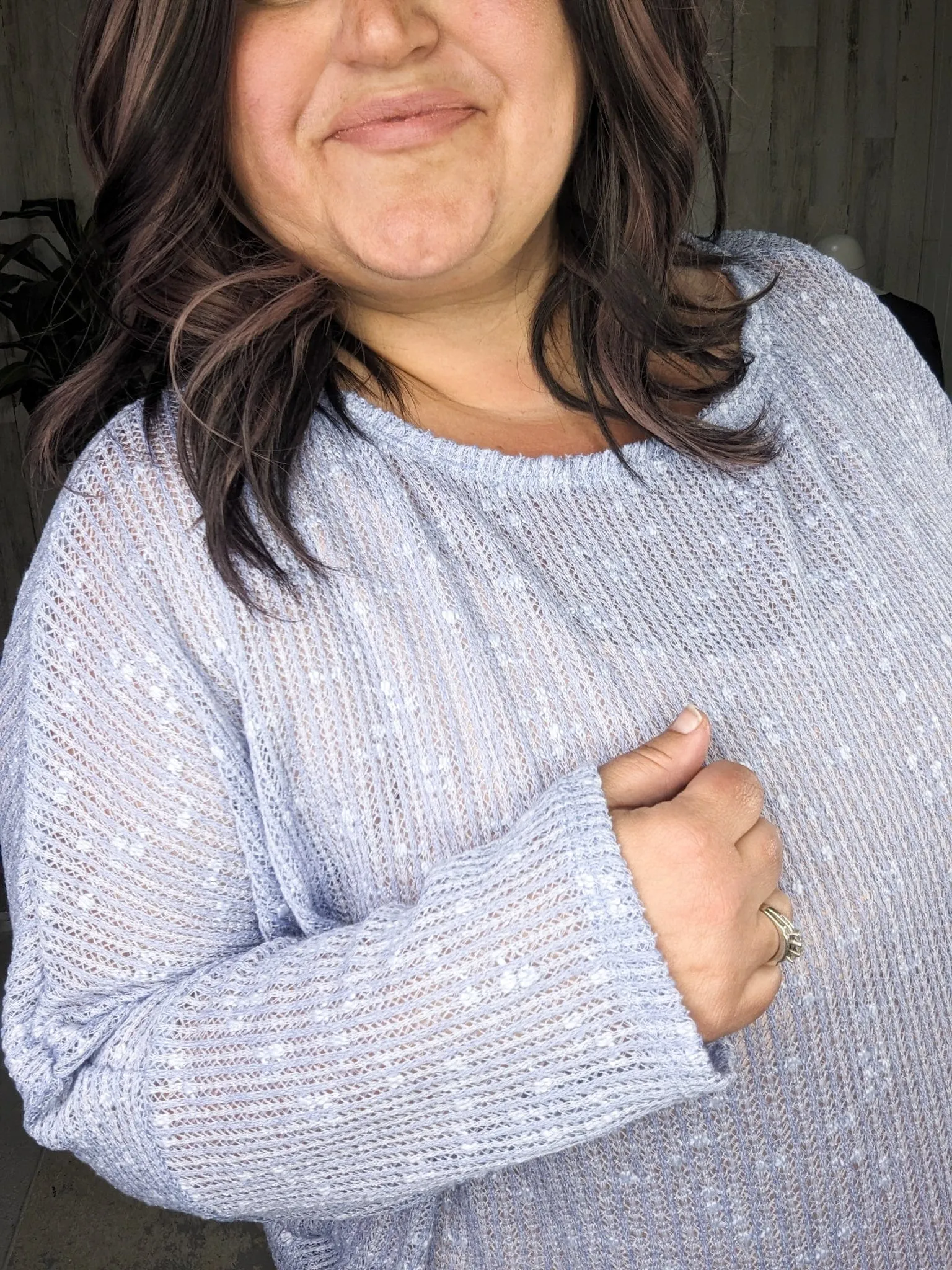 Brooklyn Slouchy Textured Airy Sweater in Soft Lilac