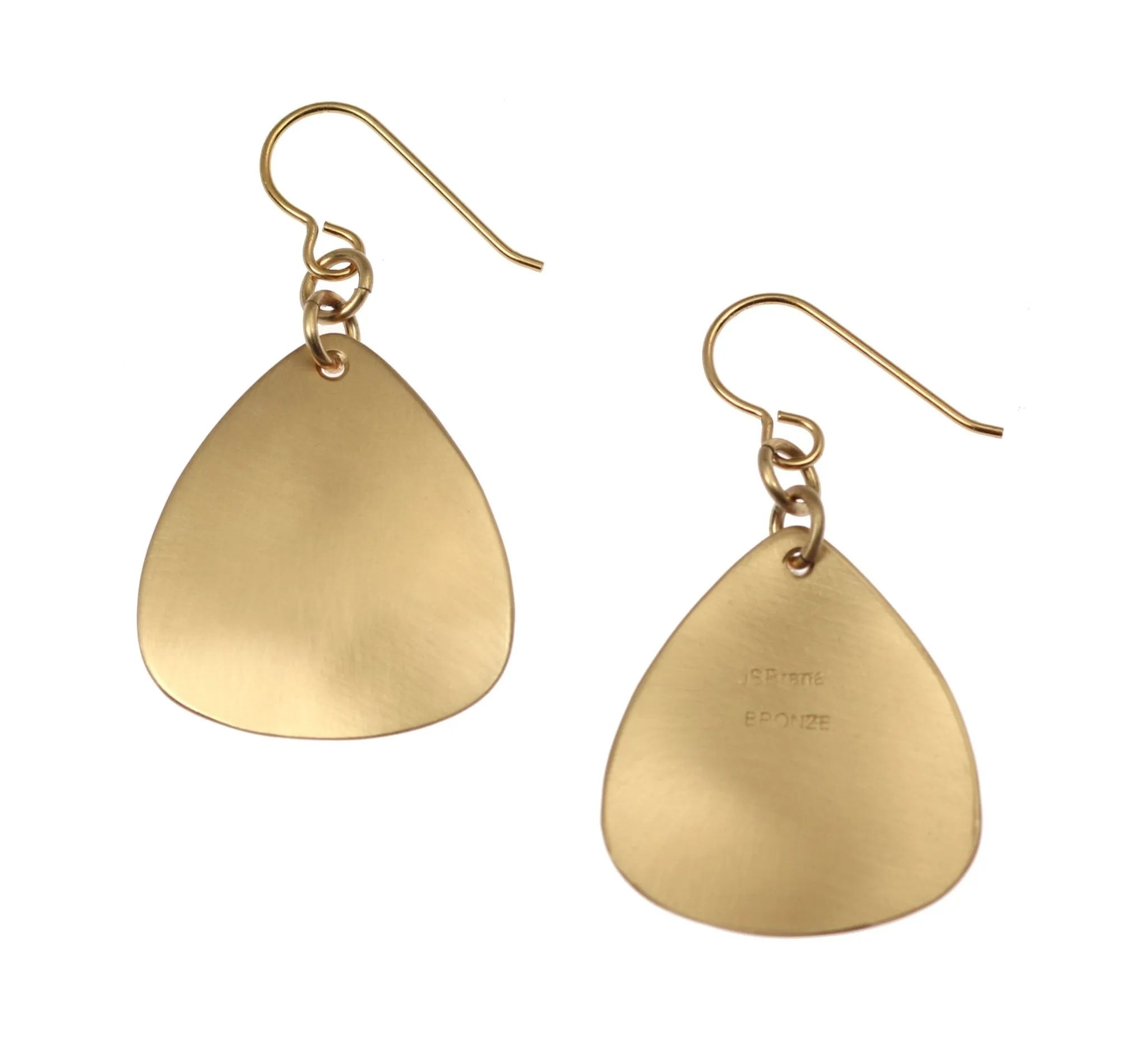 Brushed Bronze Triangular Drop Earrings