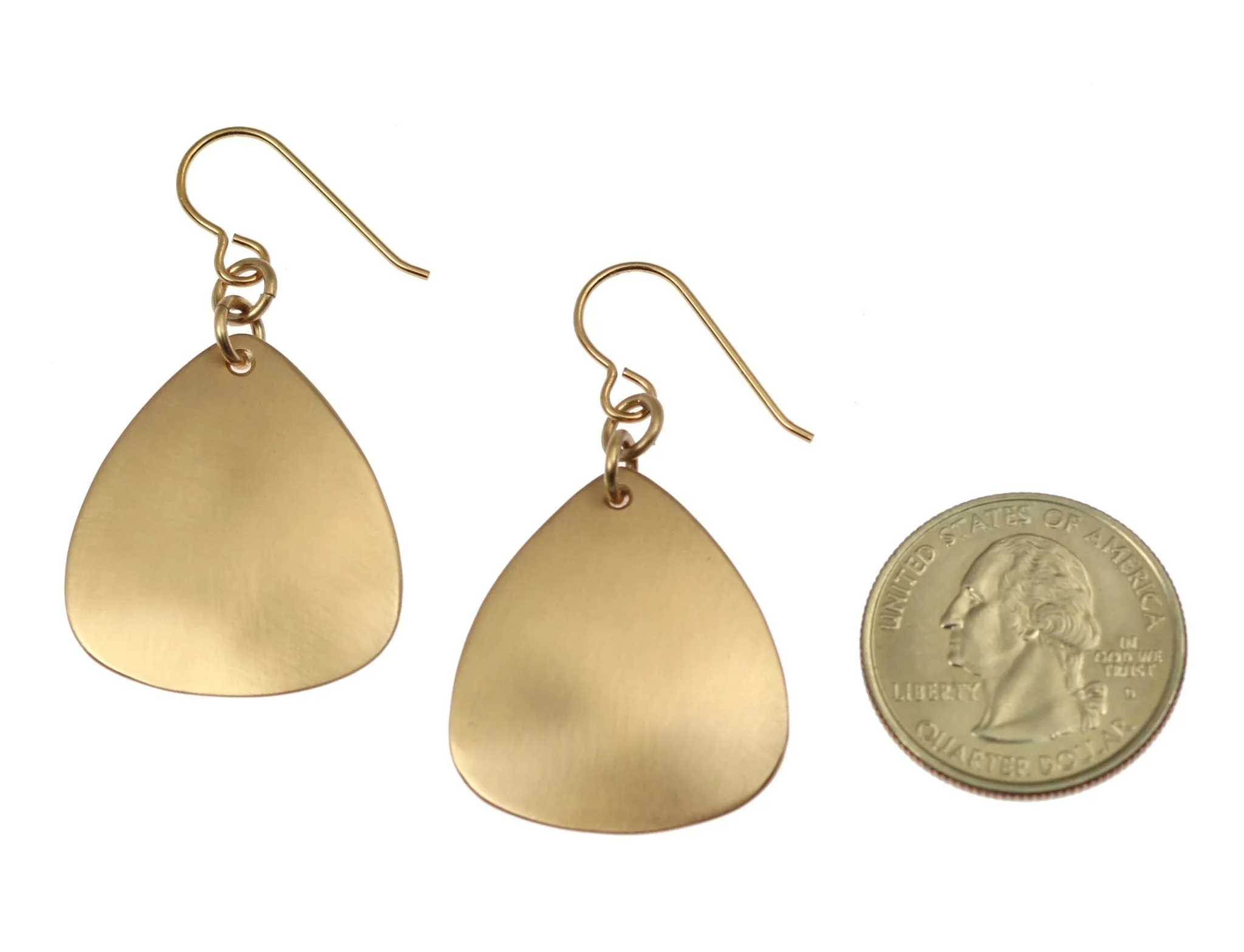 Brushed Bronze Triangular Drop Earrings