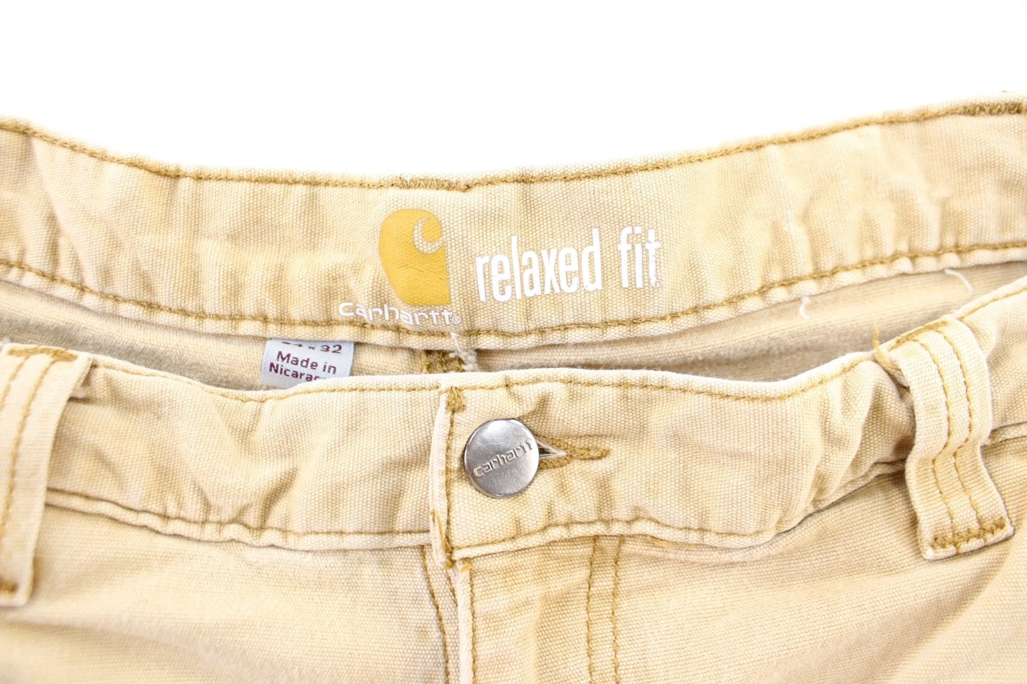 Carhartt Logo Patch Light Tan Relaxed Fit Pants