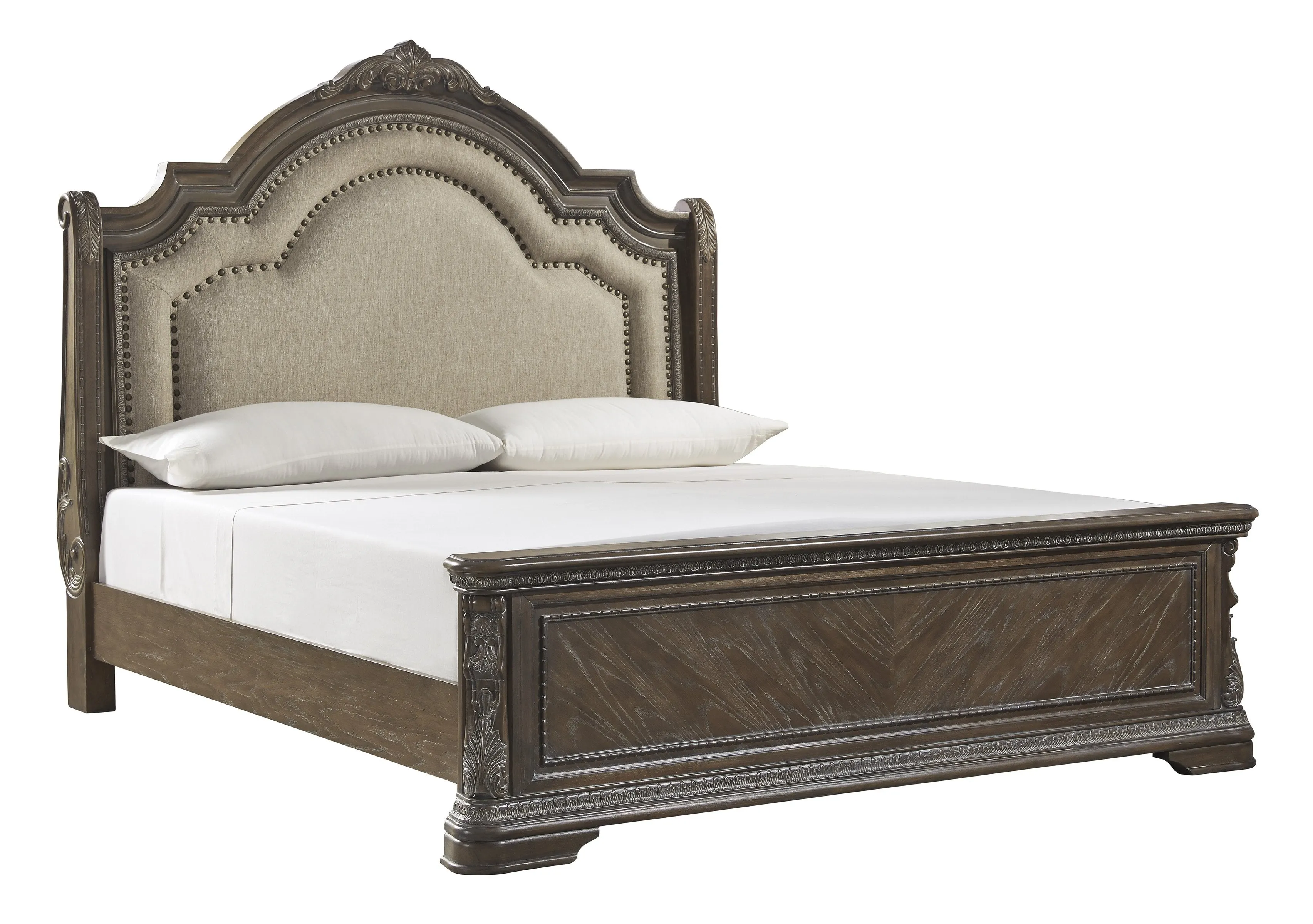 Charmond Brown King Sleigh Bed