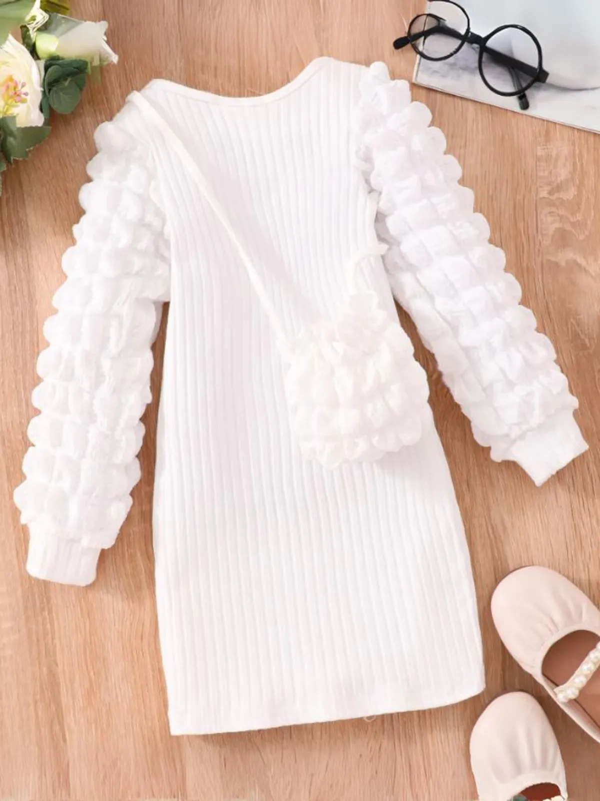 Chic and Cozy Puff Sleeve Sweater Dress Set