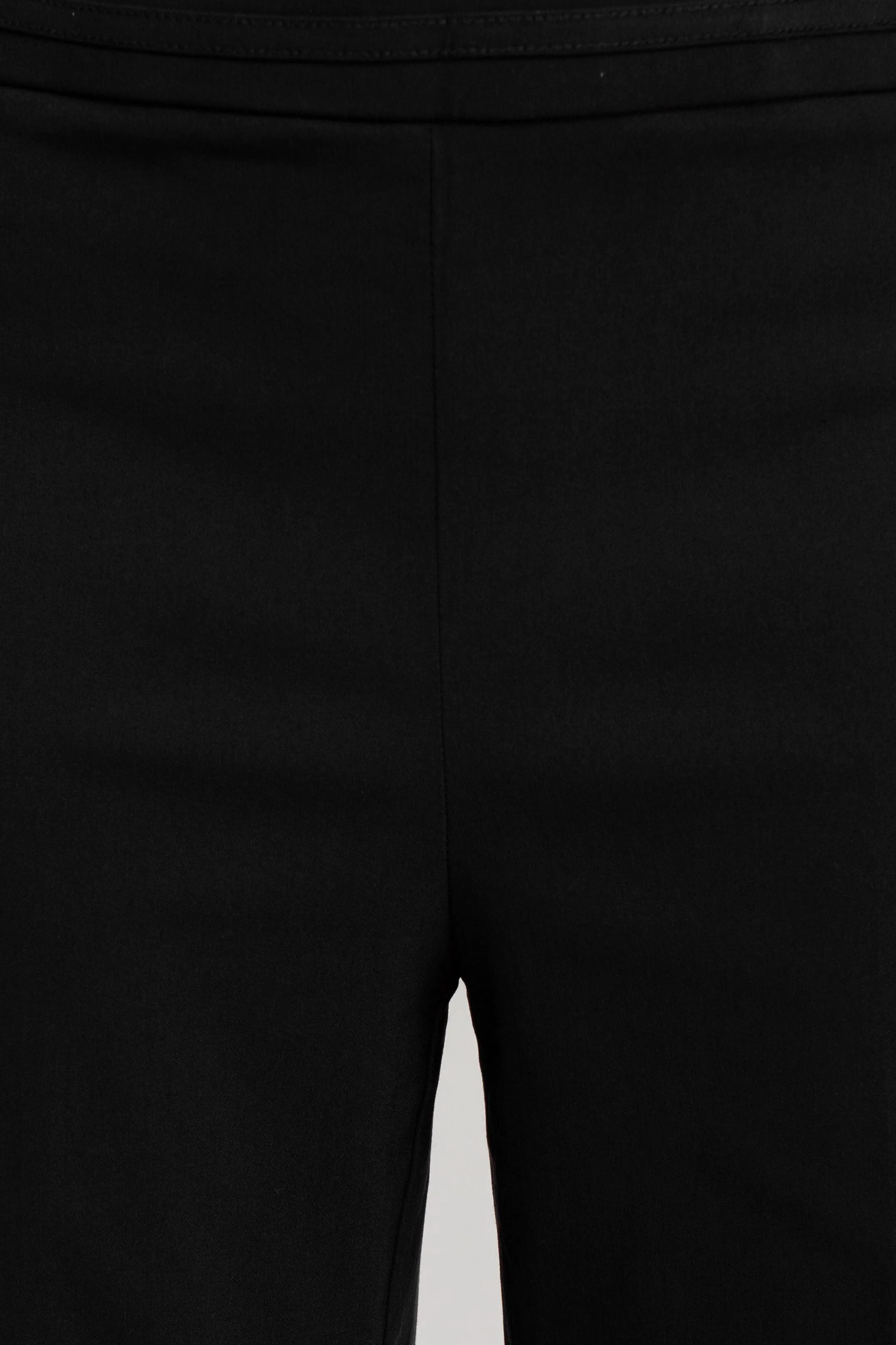 Counterparts Banded Waist Pull On Straight Cut Solid Hardware Detail Stretch Rayon Pants