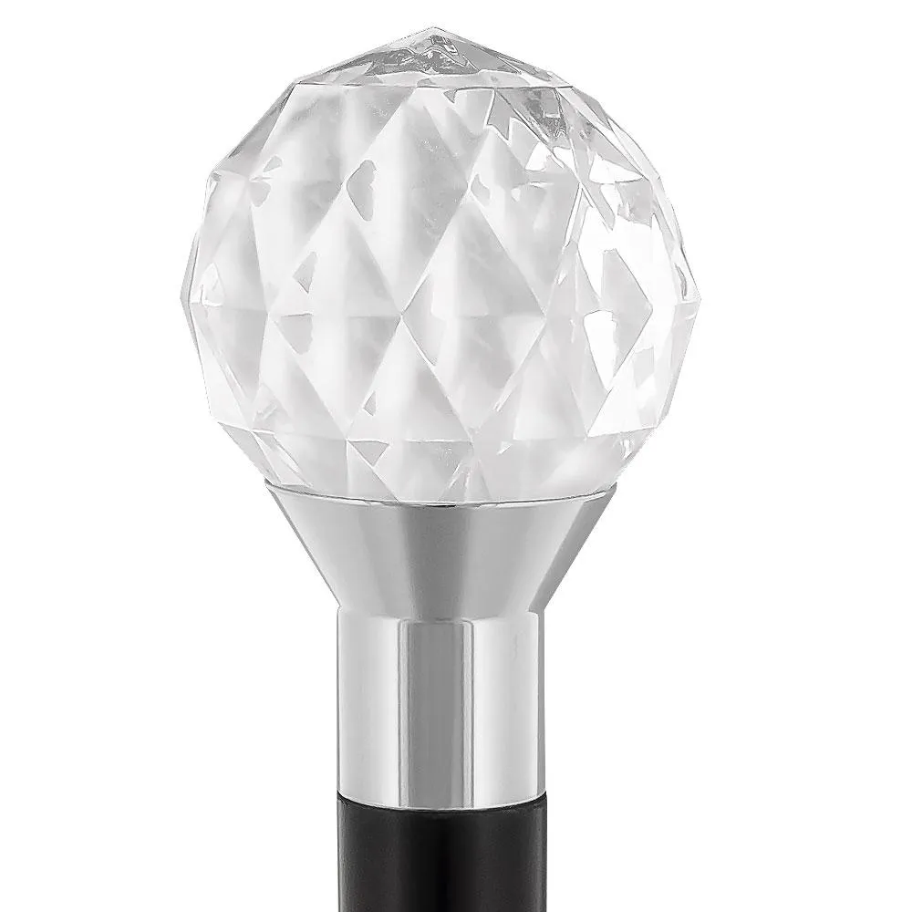 Crystal-Like Lucite Ball Handle Cane - Sophisticated Design