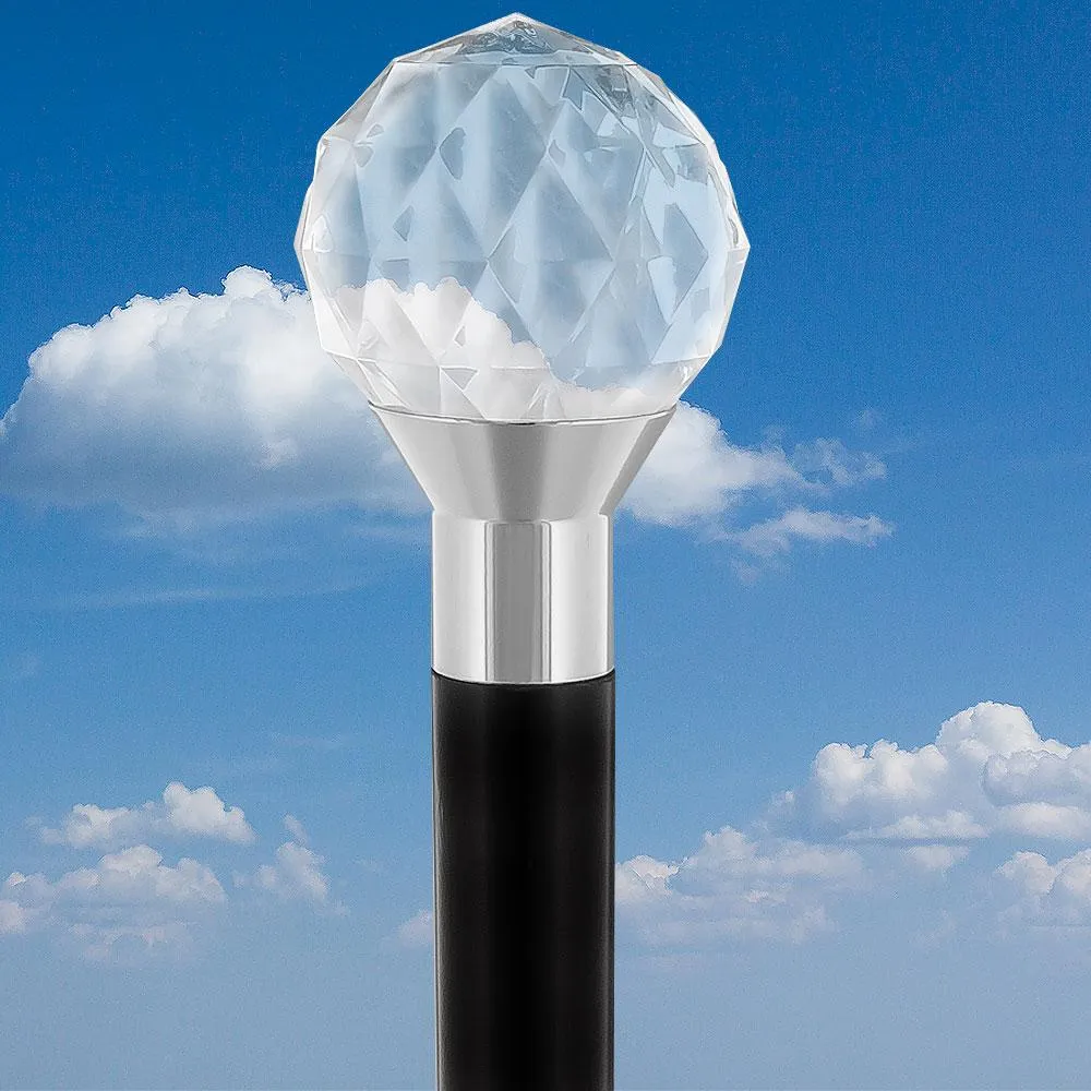 Crystal-Like Lucite Ball Handle Cane - Sophisticated Design