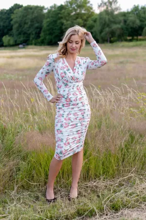 Delicate Dress - White & Peachy Pink (alleen online te koop, niet in de winkel)