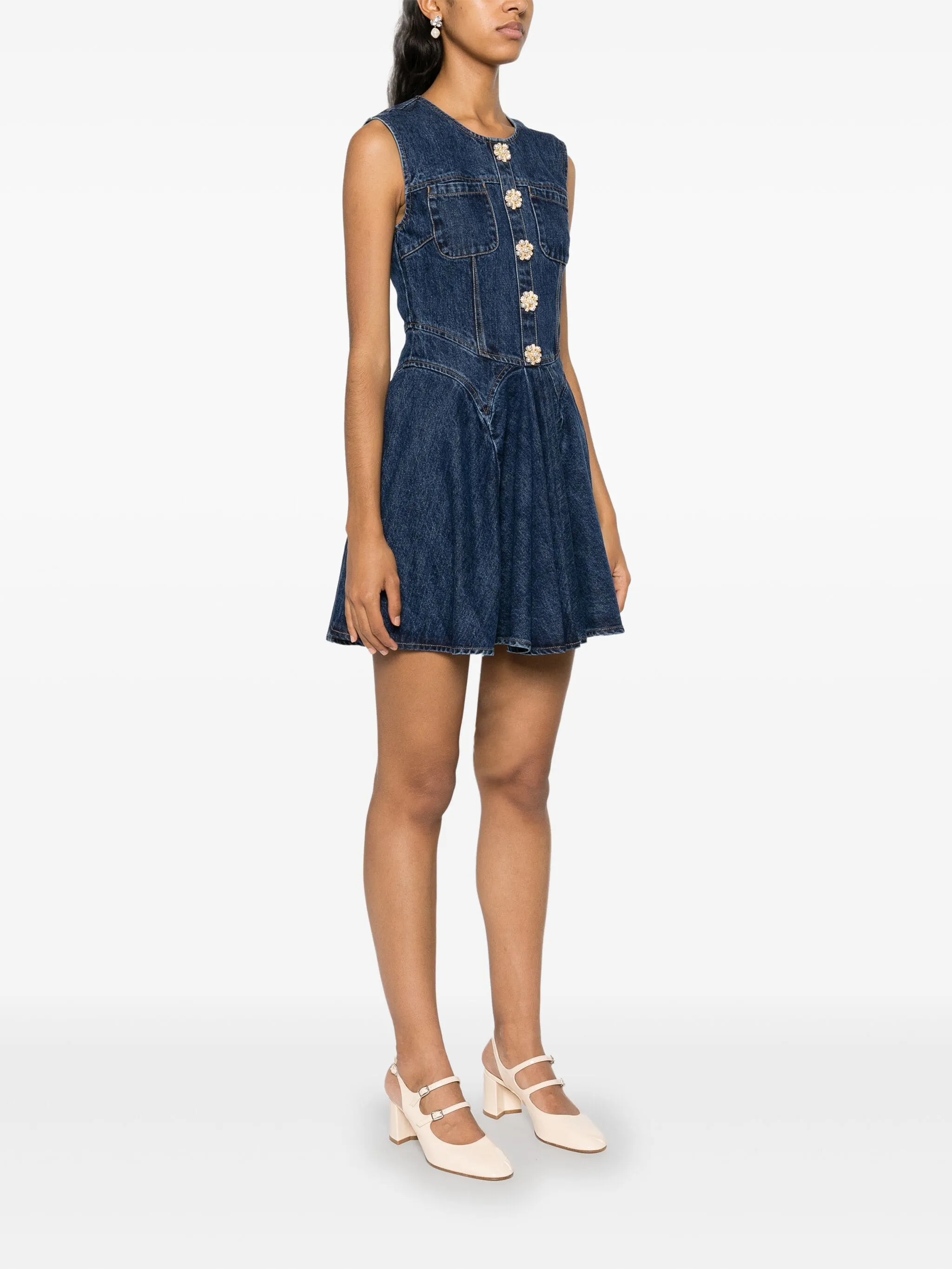 Denim Skater Mini Dress