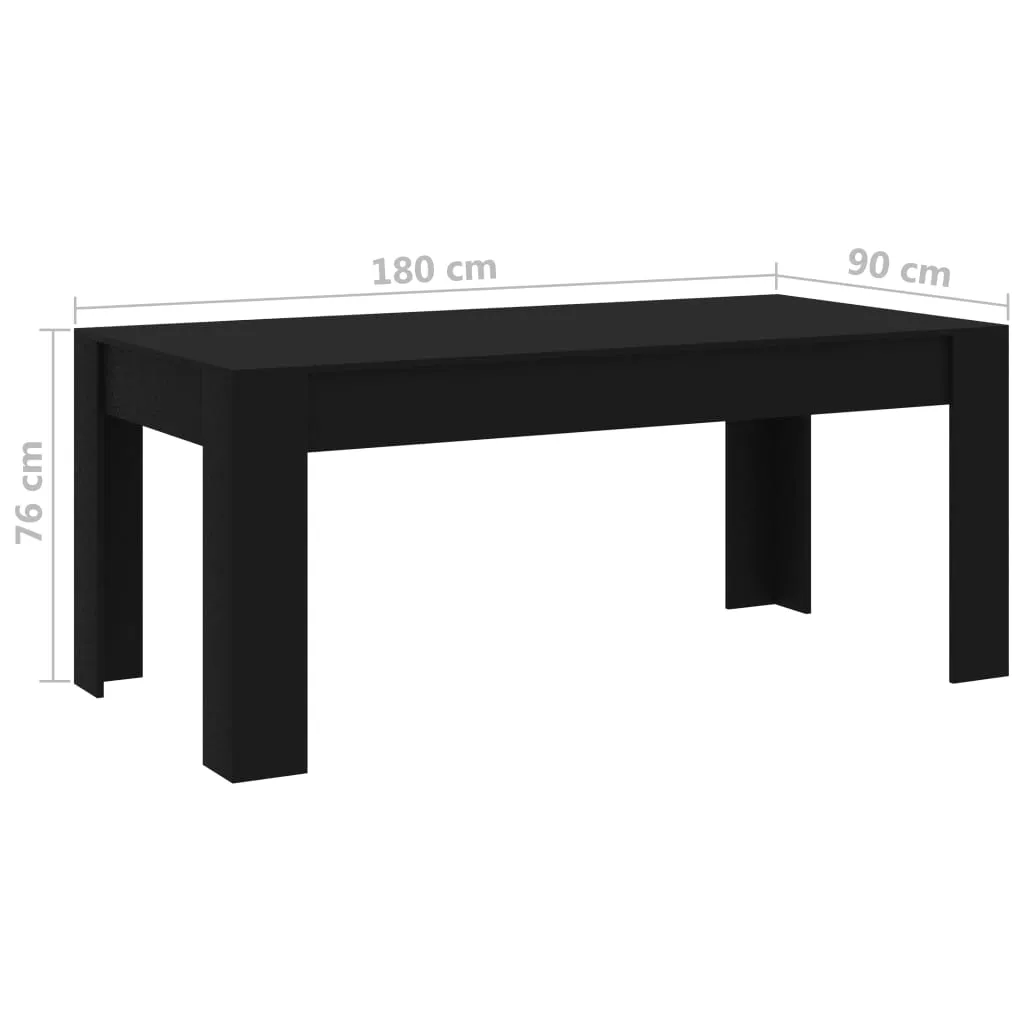 Dining Table Black 180x90x76 cm Chipboard