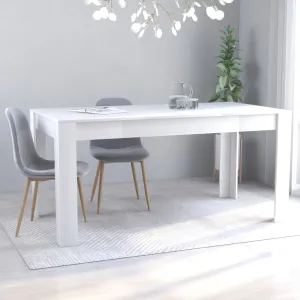 Dining Table White 160x80x76 cm Chipboard