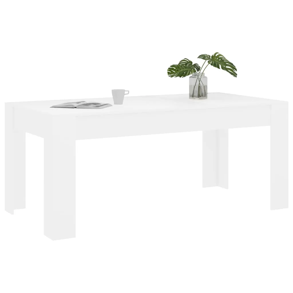 Dining Table White 180x90x76 cm Chipboard