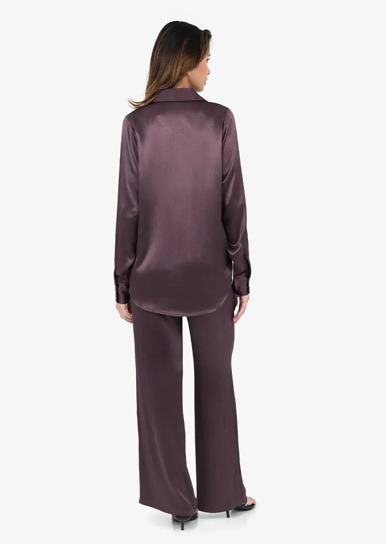 Embody Plisse Shirt Mulberry