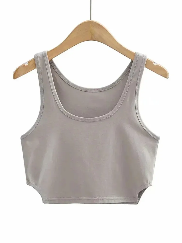 Girls Sexy Cropped Tanks Solid Color Crop Top - New Arrival