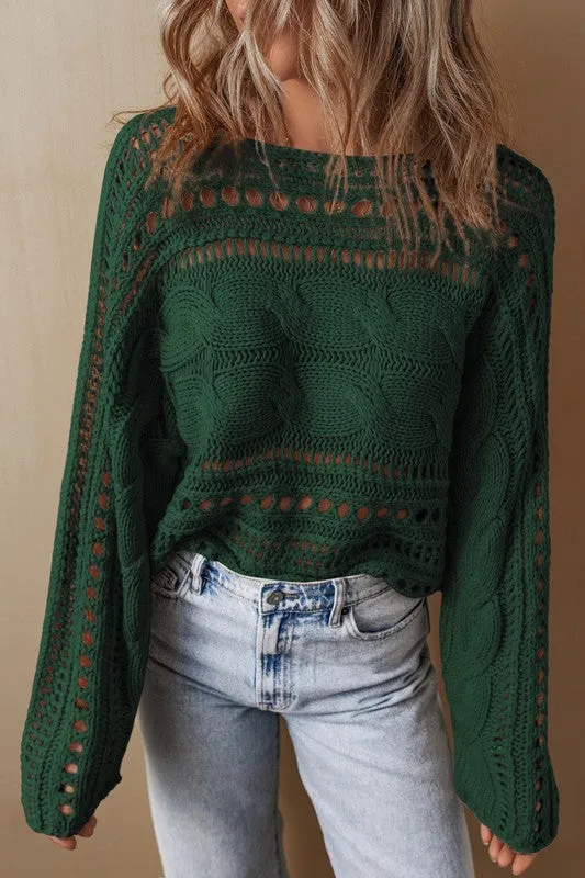 Gracie Cable Knit Cropped Sweater