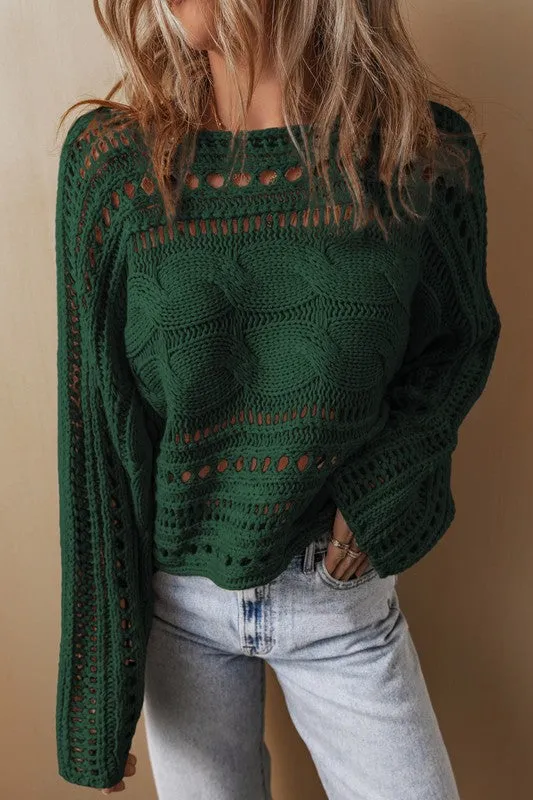 Gracie Cable Knit Cropped Sweater