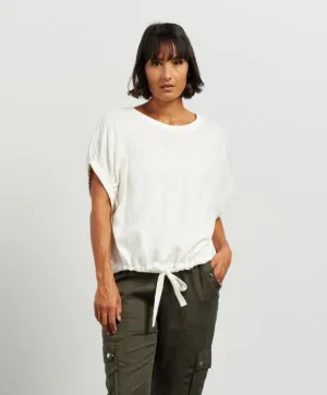 Harlee Top - White Jacquard