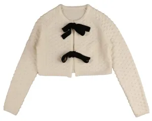 HEV Bow Cardigan in Cream