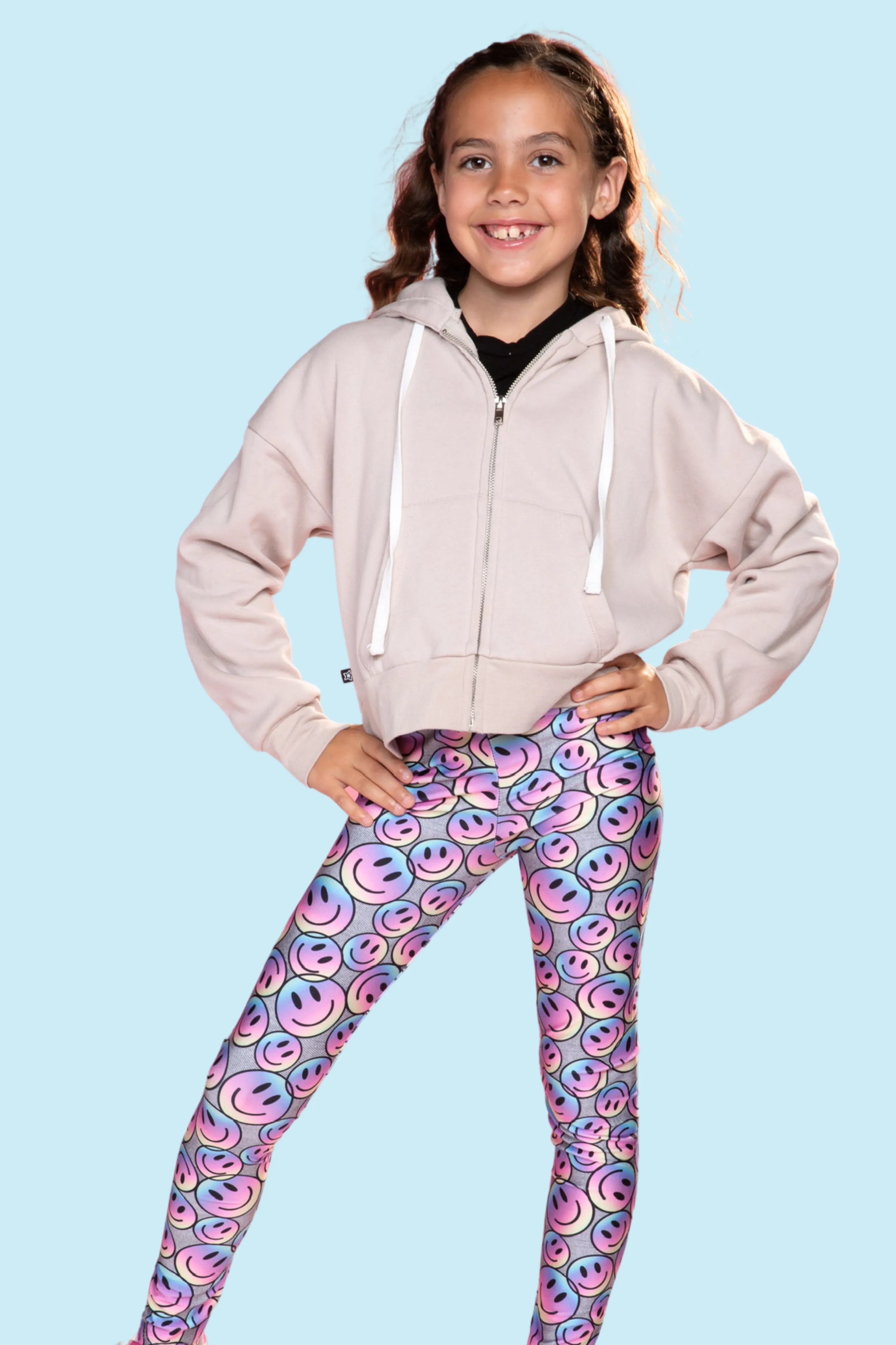 High Shine Long Legging - Pink Ombre Smiles