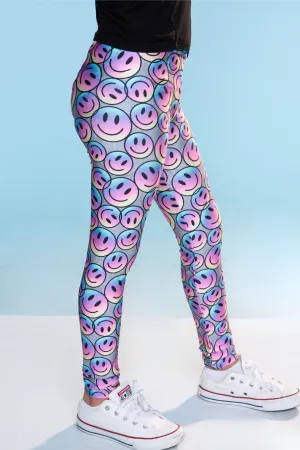 High Shine Long Legging - Pink Ombre Smiles