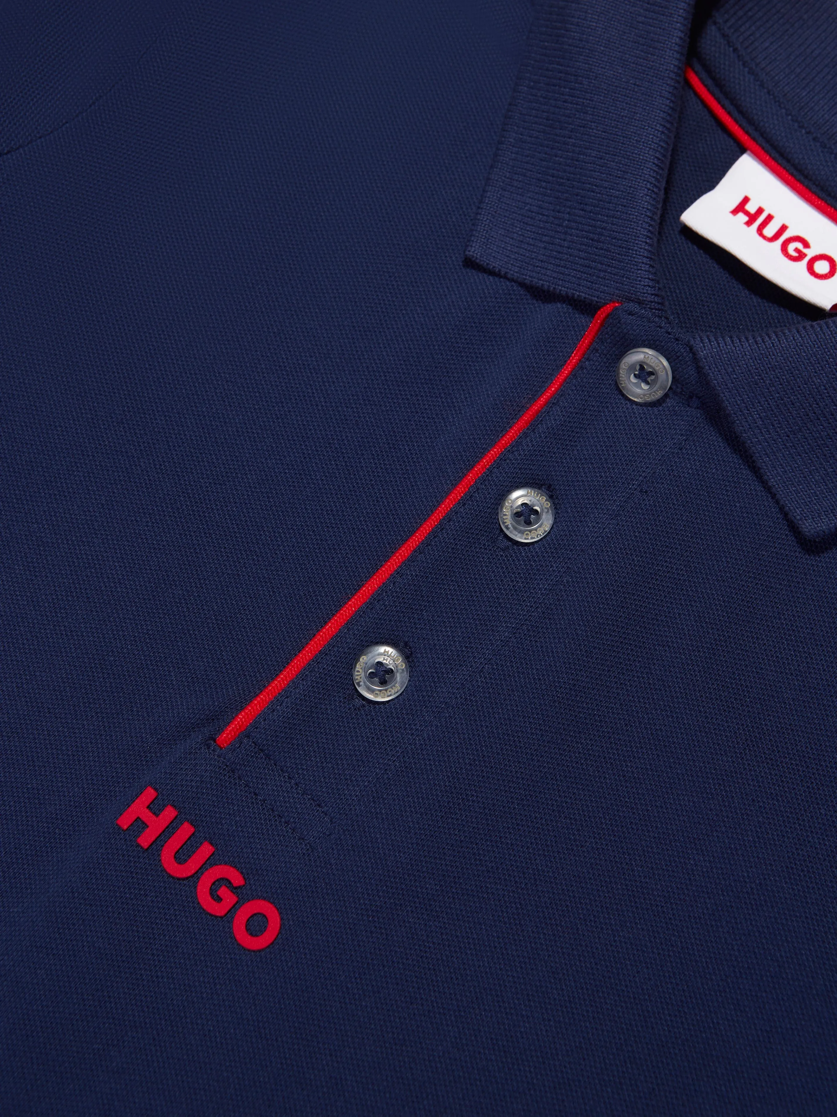 Hugo Boys Logo Polo Shirt in Blue