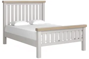 Kilronan - Grey And Oak Slatted 4Ft6In Double Bed Frame