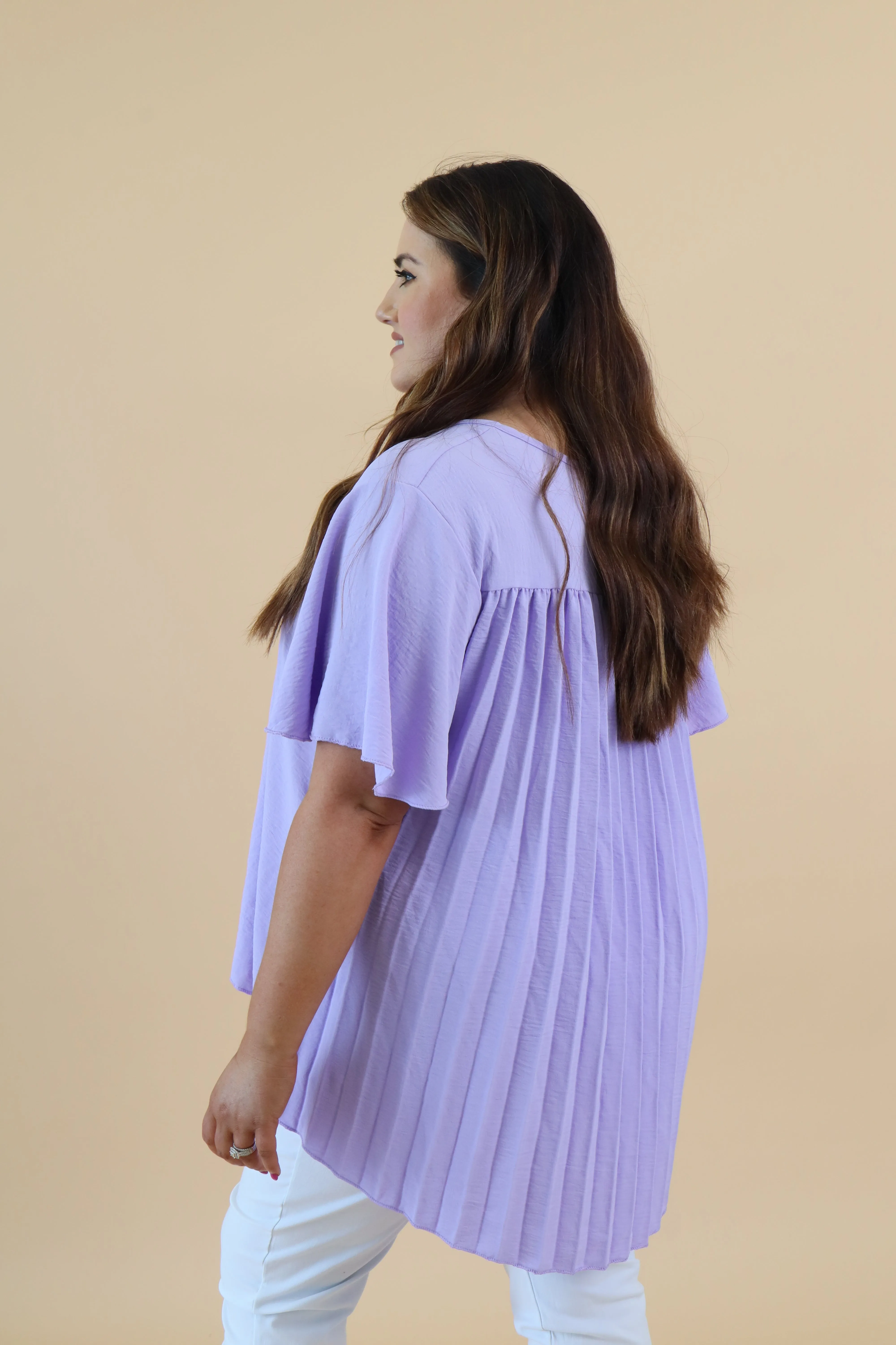 Kinley Pleated Top in Lilac