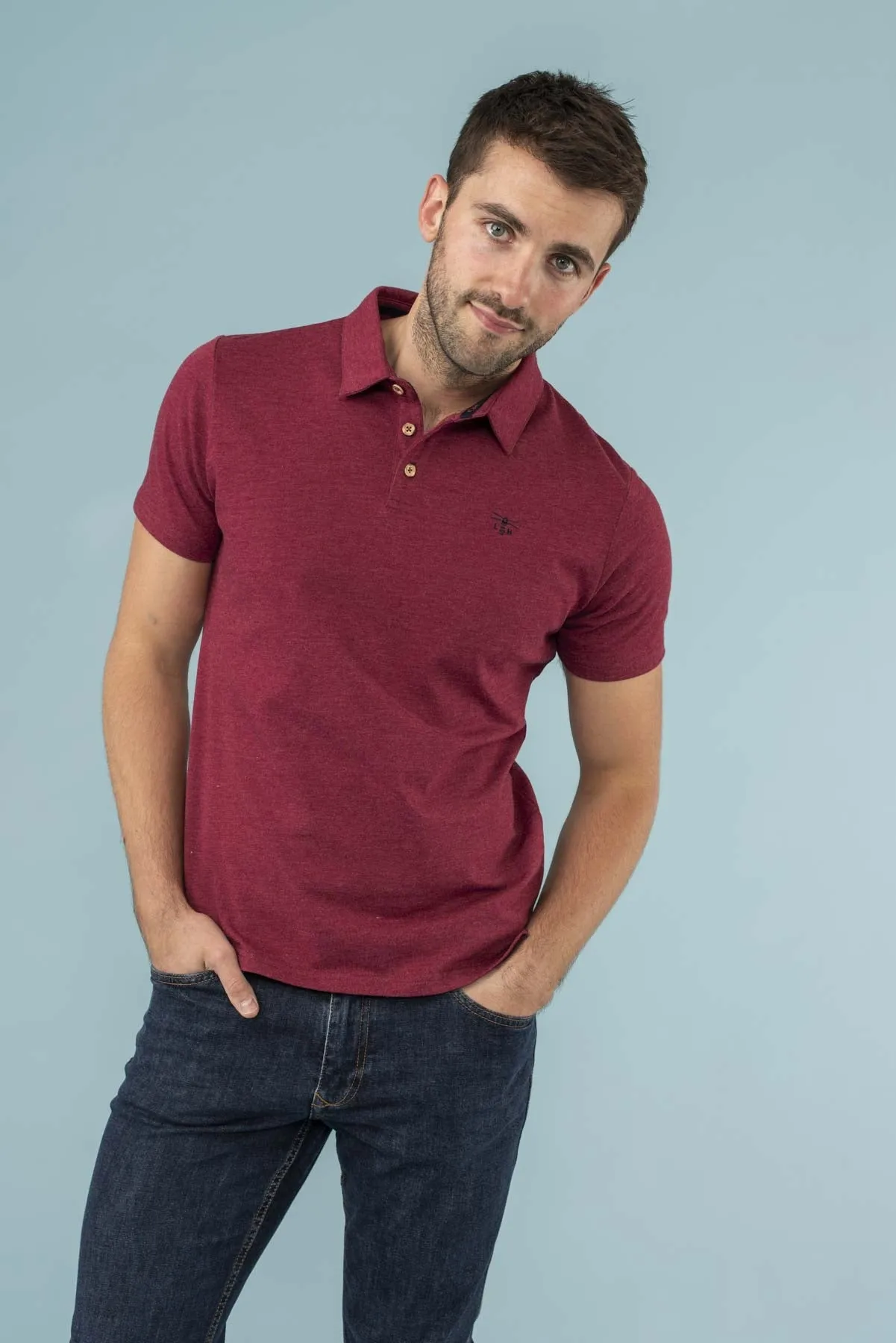 Lighthouse Mens Pier Polo Red