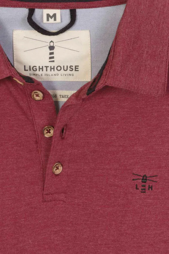 Lighthouse Mens Pier Polo Red