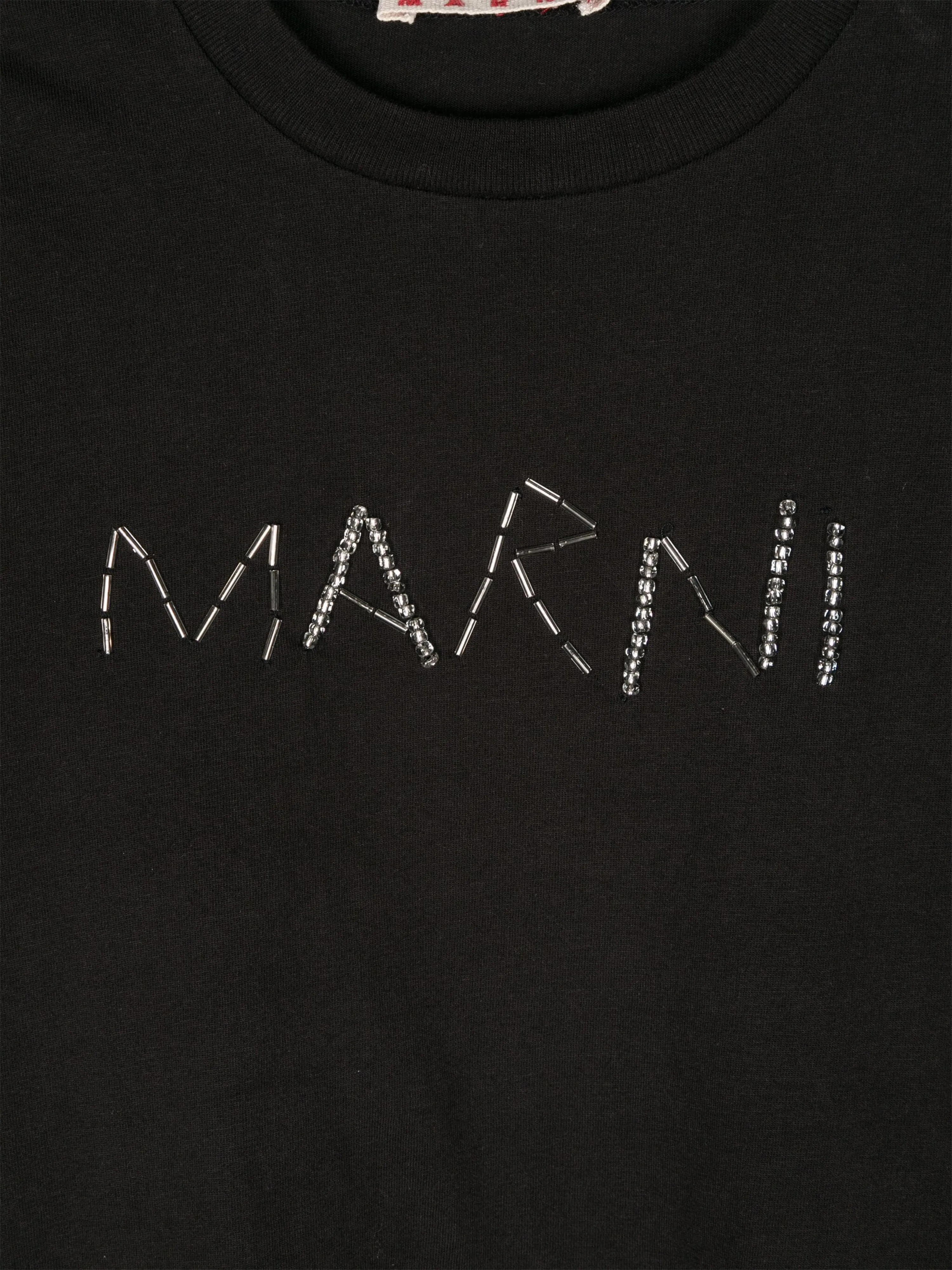 MARNI Girls Long Sleeve Logo T-Shirt in Black