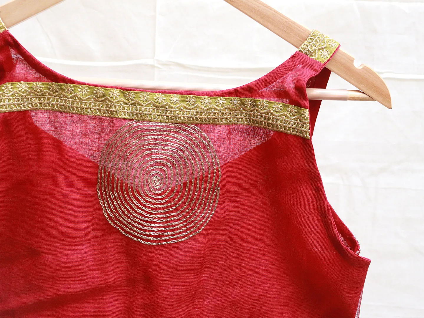 Merlot Red embroidery blouse