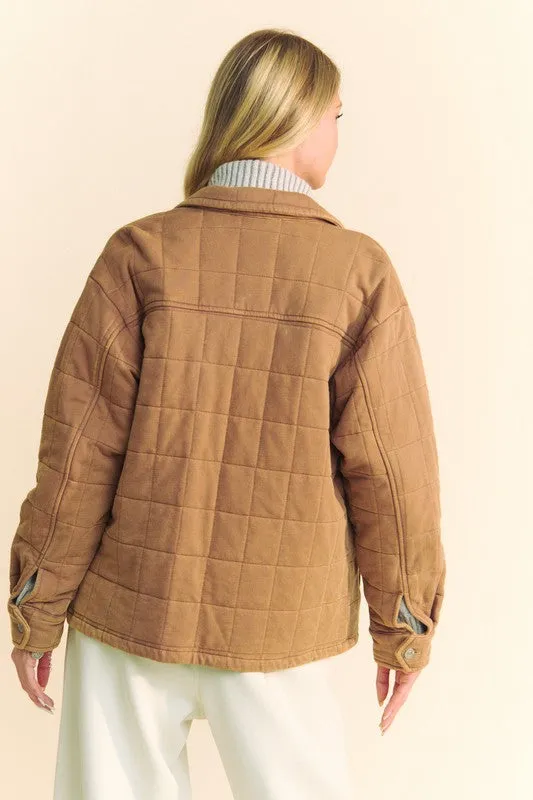 Mineral Wash Quilted Shacket