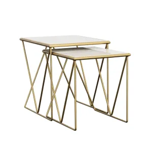 Modern Marble and Gold Nesting Tables