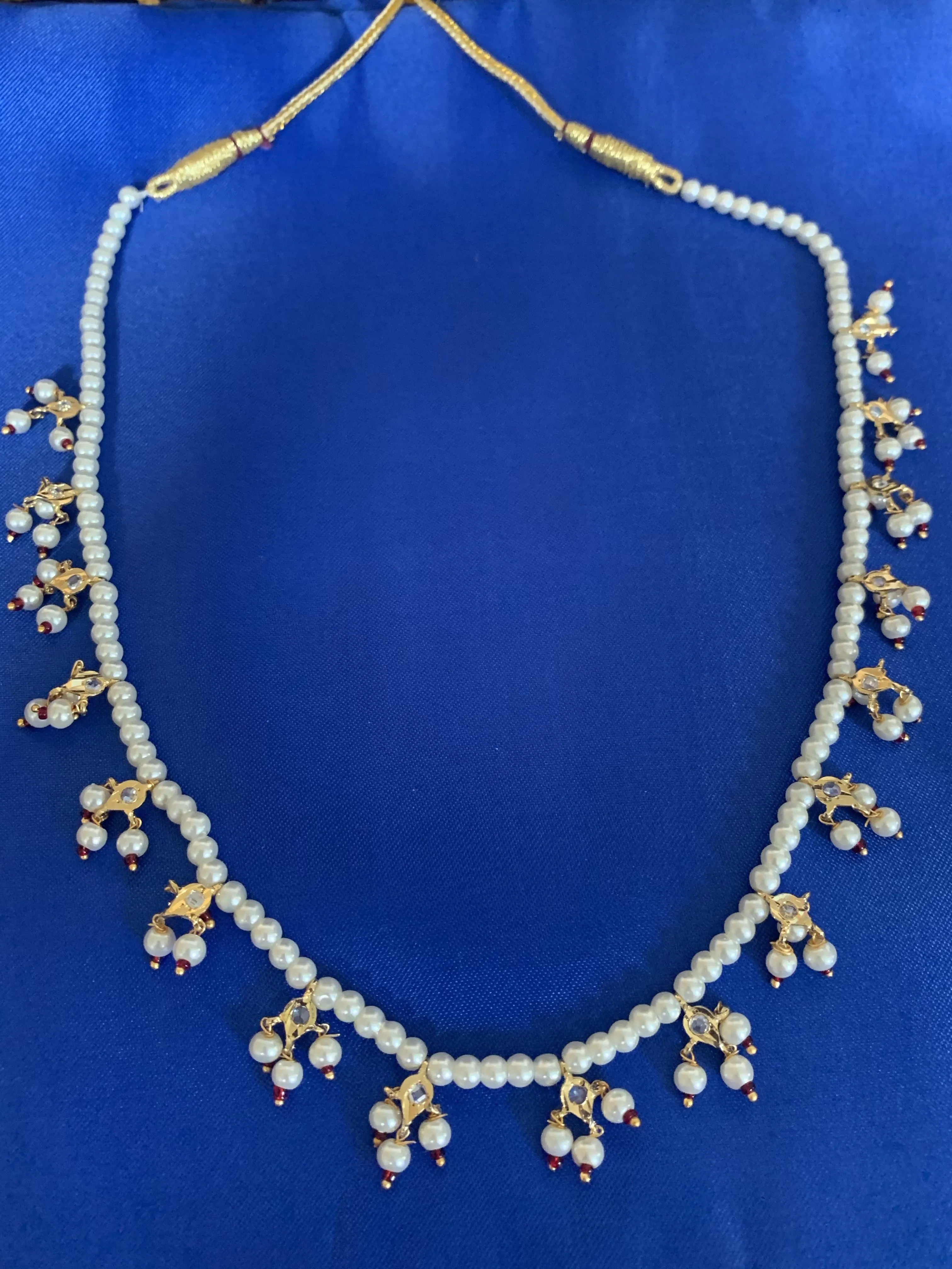 Nischala necklace with navratan tops (READY TO SHIP  )