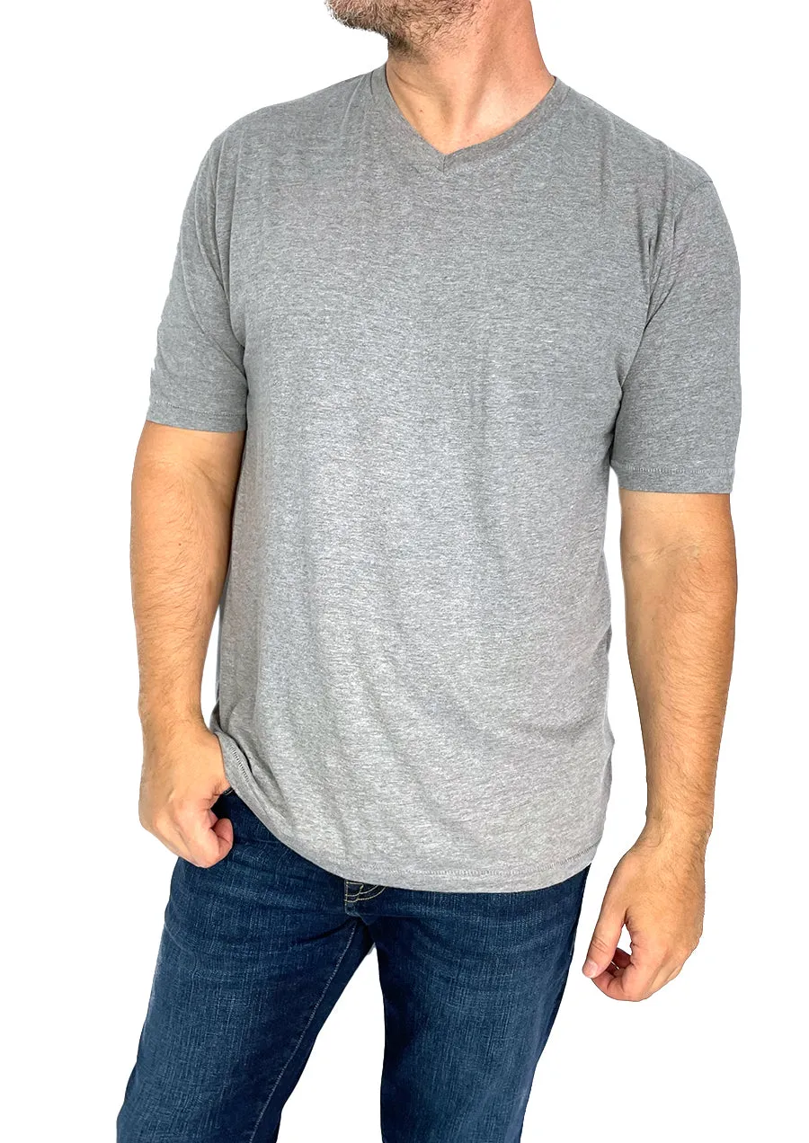 Omega V-Neck Tee (Heather Grey)