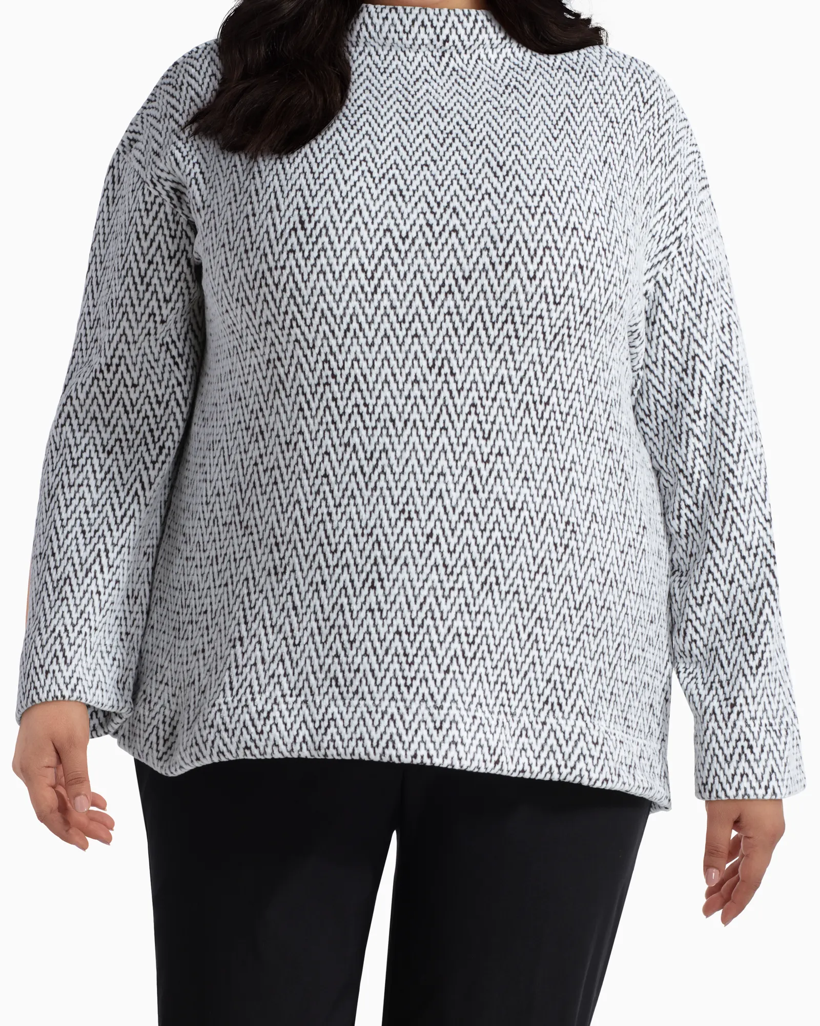 Penelope Chenille Sweater | Light Grey / Black