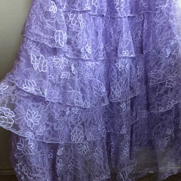 Purple Lace Long Prom Dress Backless Evening Dress Stunning Maxi Dress