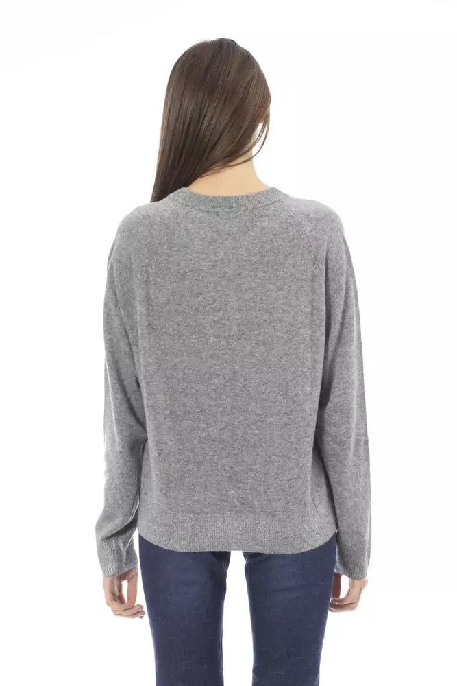 "Gray Wool Women's Sweater"