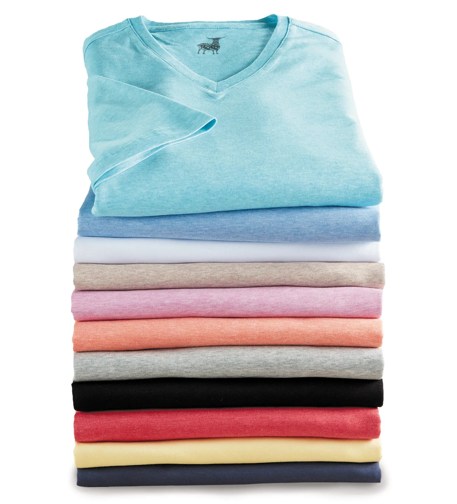 Raffi V-Neck Aqua Cotton Tee